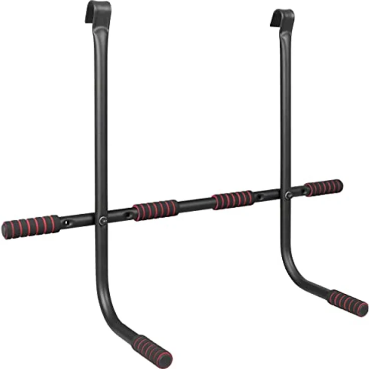 Sport-Tec Dip-Station für Türreck Klimmzugstange, klappbar mit 6 gepolsterten Griffen, stabile Verankerung, Maße 100x75 cm – Bild 1