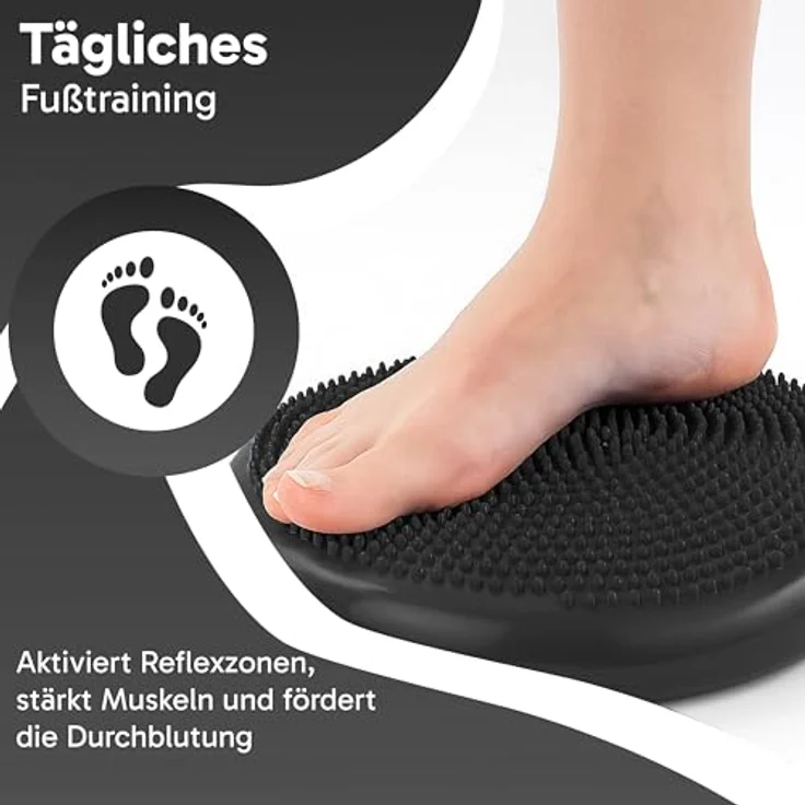 Retoo Ballsitzkissen 33cm mit Pumpe, Luftkissen für Rückenschmerzen, Stärkung der Muskulatur, Verbesserung der Körperhaltung, Schwarz – Bild 2
