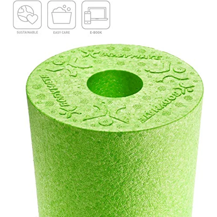 BODYMATE Faszienrolle Standard Mittel-Hart, Apfel-Grün 30x15cm, inklusive Gratis E-Book für effektive Eigenmassage und verbesserte Durchblutung – Bild 2