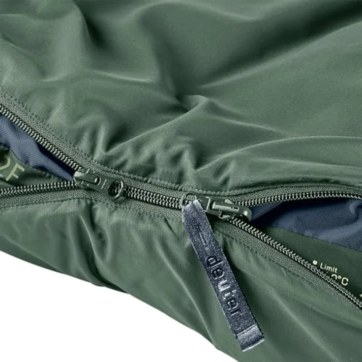 deuter Orbit 0C/32F, Kunstfaserschlafsack für Körpergrößen bis 185 cm, mit koppelbarem 2-Wege-Reißverschluss und wetterfestem Shell-Außenmaterial – Bild 5