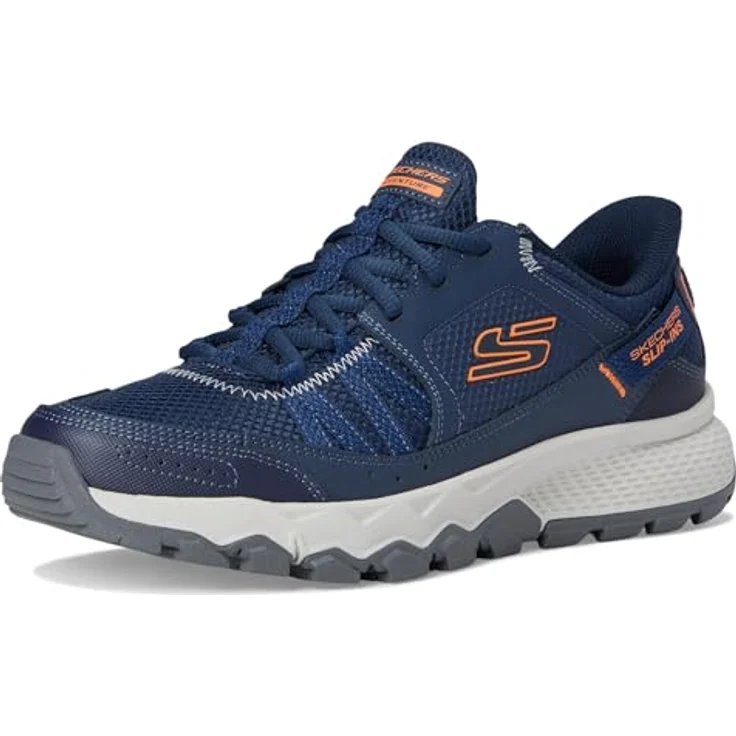 Skechers WIP 237634-NVOR, Herren Wanderschuhe aus Navy Leder/Textil mit orangenen Akzenten, Größe 44 – Bild 8