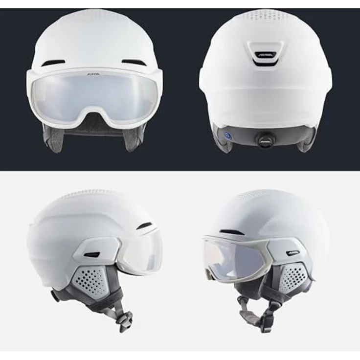 Alpina Alto V, Unisex Visierhelm in Weiß matt, 2-in-1 mit multidirektionaler Visier-Gelenksmechanik, 51-55 cm – Bild 4