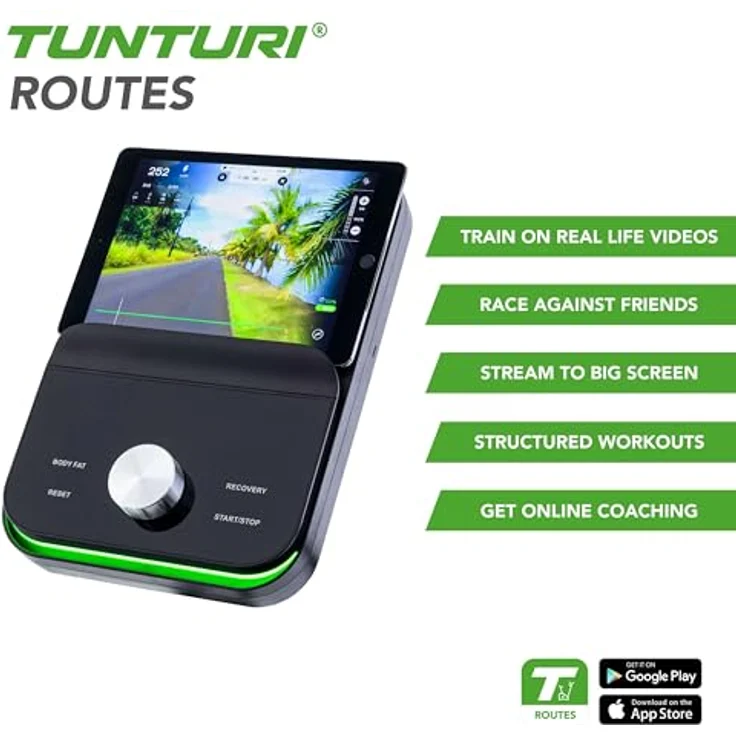 Tunturi Signature E60 Heimtrainer - Ergometer & Servomotor - Bluetooth - Fitnessfahrrad mit 26 Trainingsprogrammen - Niedriger Einstieg - Verstärkte Pedale - Komfort Plus Sattel, Schwarz – Bild 3