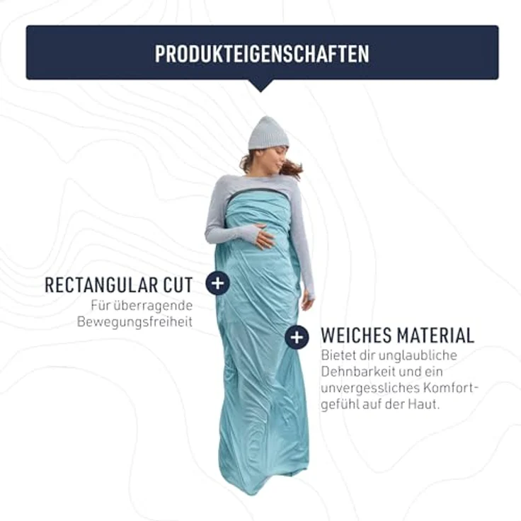 Sea To Summit Comfort Blend Sleeping Bag Liner, rechteckig, leicht mit 354 g, aus Polyester und Tencel für optimalen Komfort – Bild 5