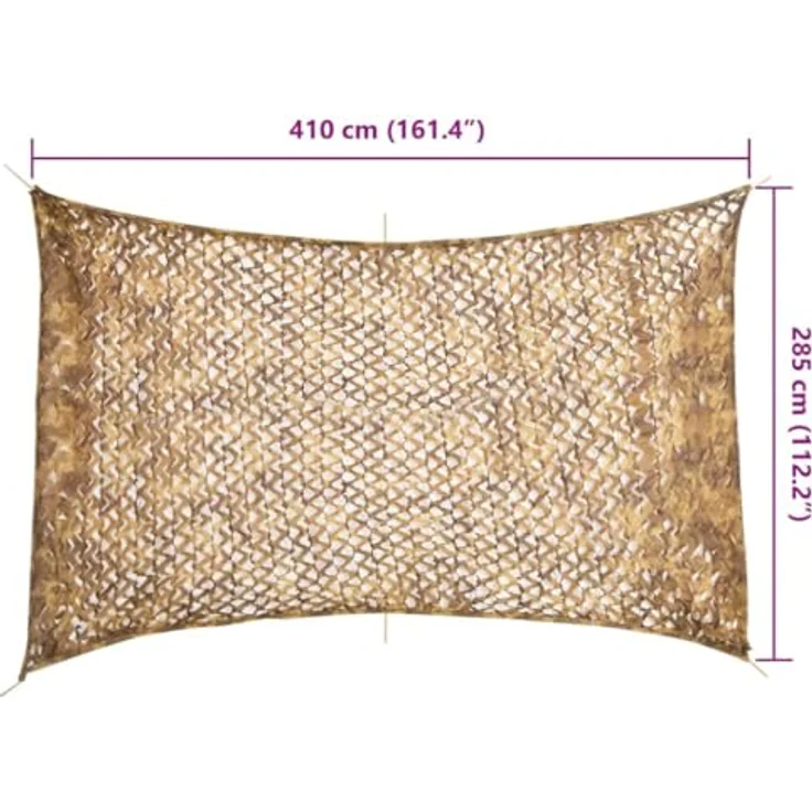 vidaXL Tarnnetz 410x285 cm, wasserabweisend und UV-beständig, Sandfarbe mit Aufbewahrungstasche – Bild 2