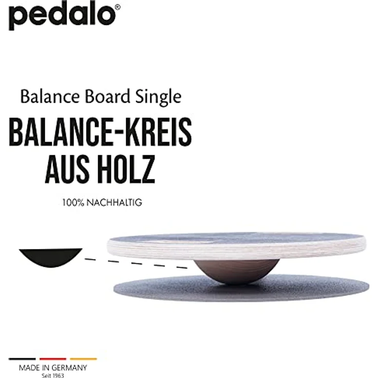 Pedalo® Balance-Board Single 380, Gleichgewichts-Trainer mit Antirutsch-Beschichtung, belastbar bis 120 kg, Made in Germany – Bild 4