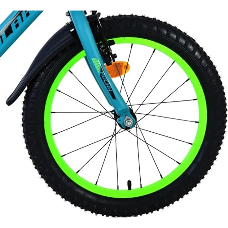 Volare Rocky 18 Zoll Kinderfahrrad für Jungen, Grün mit schwarz, geschlossener Kettenschutz, Handbremse und Rücktrittbremse – Bild 11
