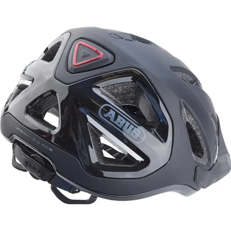 ABUS Urban-I 3.0 ACE, sportlicher Fahrradhelm mit LED-Rücklicht, verlängerter Schirm und Magnetverschluss, Schwarz, Größe L – Bild 9