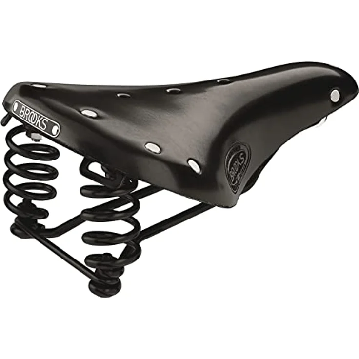 Brooks England Flyer, Velosattel mit klassischen Ledersattelform und vorerweichter Satteldecke, schwarz – Bild 1