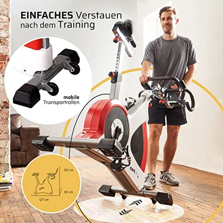 SportPlus Speedracer, Indoor Cycling Bike in Studioqualität, 50 Widerstandsstufen, Triathlonlenker & Rennsattel, Bis 500 Watt, Benutzergewicht bis 150 kg, SP-SRP-3000 – Bild 5