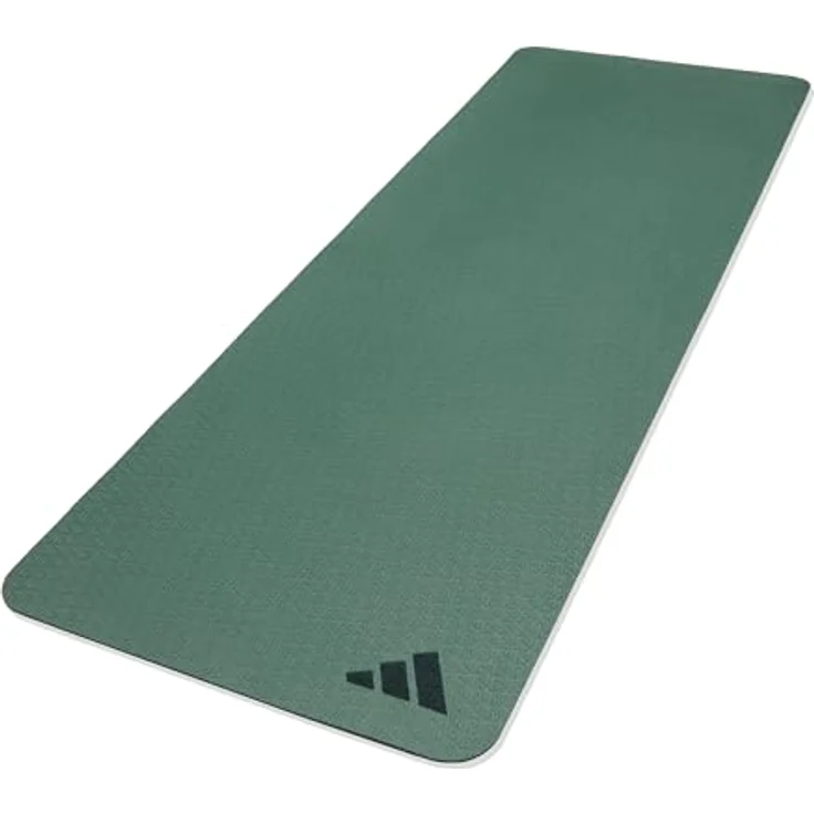 Adidas Yogamatte 4mm - Yogamatte aus 50% Recycling-Material frei von PVC - Rutschfeste und Strukturierte Oberfläche (176 x 61 cm) für den perfekten Grip beim Yoga (Legend Ivy) – Bild 3