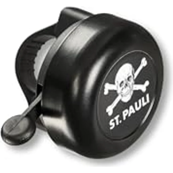 FC St. Pauli Totenkopf Fahrradklingel, robuste Kinderfahrradklingel in Schwarz mit lautem Klang – Bild 2