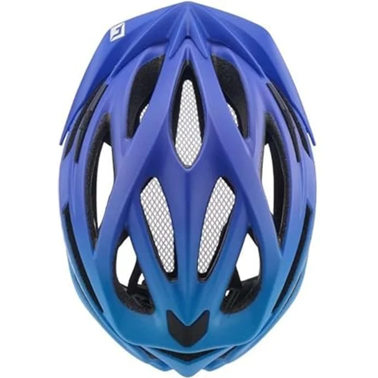 Cratoni Pacer Jr, Kinder-Fahrradhelm mit 20 Ventilationsöffnungen, blau, inkl. Rücklicht und abnehmbarem Visier – Bild 4