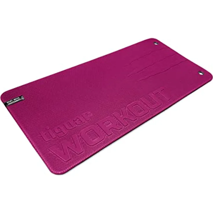 Tiguar Workout Matte, rutschfeste Fitnessmatte für Homefitness und Conventions, lila, 100cm x 50cm x 1cm, antibakteriell und pflegeleicht