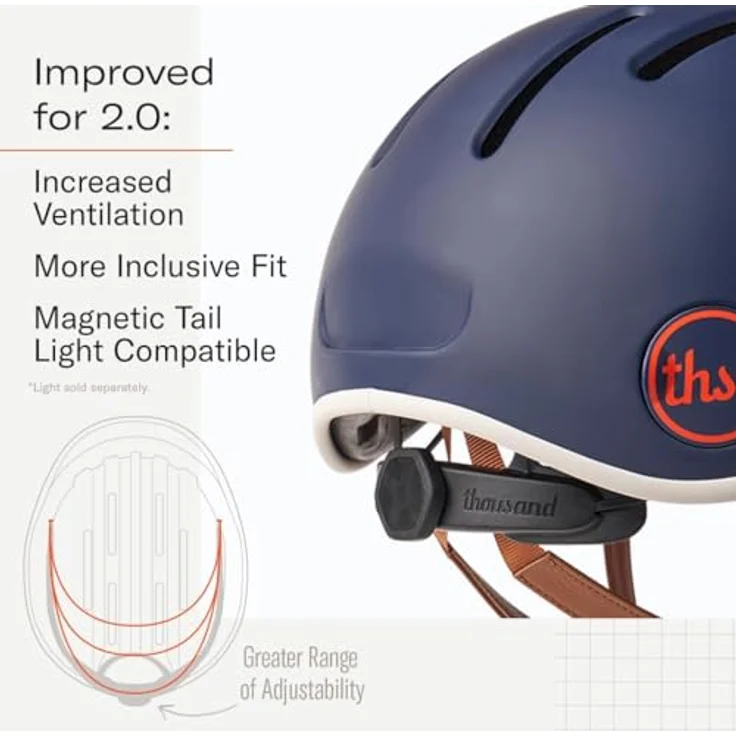 Thousand Heritage 2.0 Fahrradhelm, Navy, S 54-57 cm, Vintage Design, verbesserte Belüftung und magnetischer Einhandverschluss – Bild 3