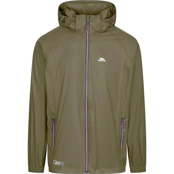 Trespass Qikpac Unisex Sportjacke, Größe XL, wasserdicht, atmungsaktiv, verstellbare Kapuze, elastische Bündchen, winddicht – Bild 2