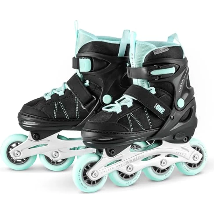 MOVINO Cruzer One UT-P707, Kinder Fitness Inline-Skates mit 3-fachem Verschlusssystem und verstellbaren Größen 34-41, Schwarz/Blau – Bild 9