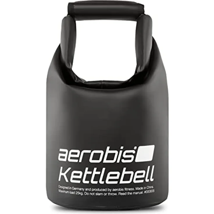 aerobis® Fitness Kettlebell | verstellbare Kugelhantel 1-25kg | variabel befüllbar mit Sand oder Stahlschrot | Ergonomisch, gepolstert, bodenschonend
