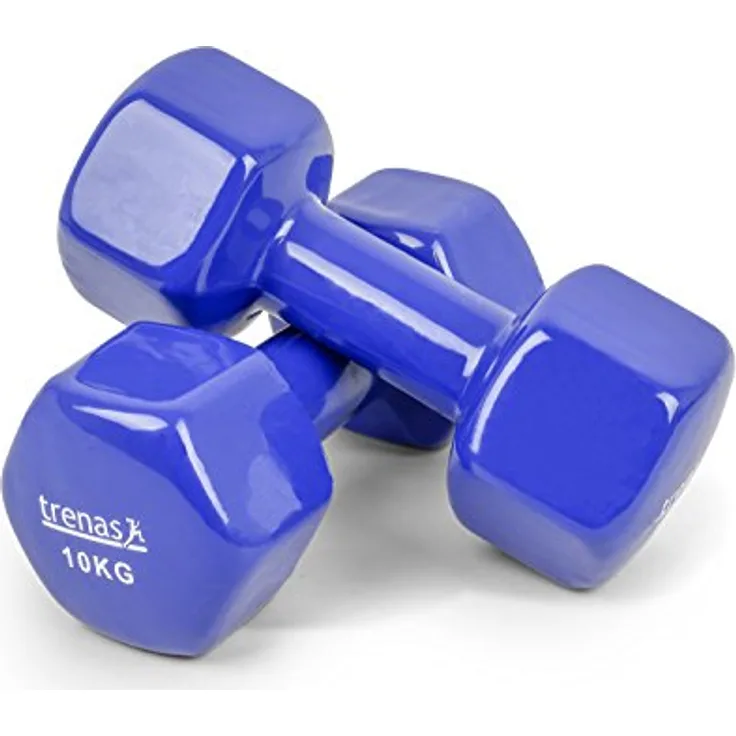 trenas Kurzhanteln | 2er Set | Hantelset | je 10 kg | Hanteln für Frauen und Männer | Fitness und Krafttraining zuhause und im Fitnessstudio | 2 x 10 kg | Hexagon