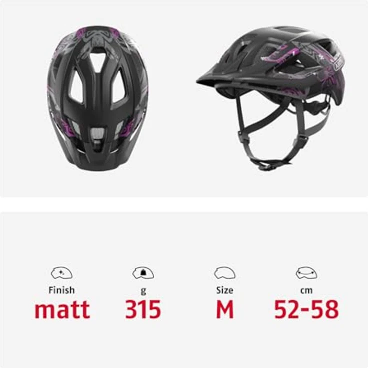 ABUS Fahrradhelm Aduro 3.0 LED - City-Helm mit Rücklicht, Größe M, Schwarz/Rot – Bild 6