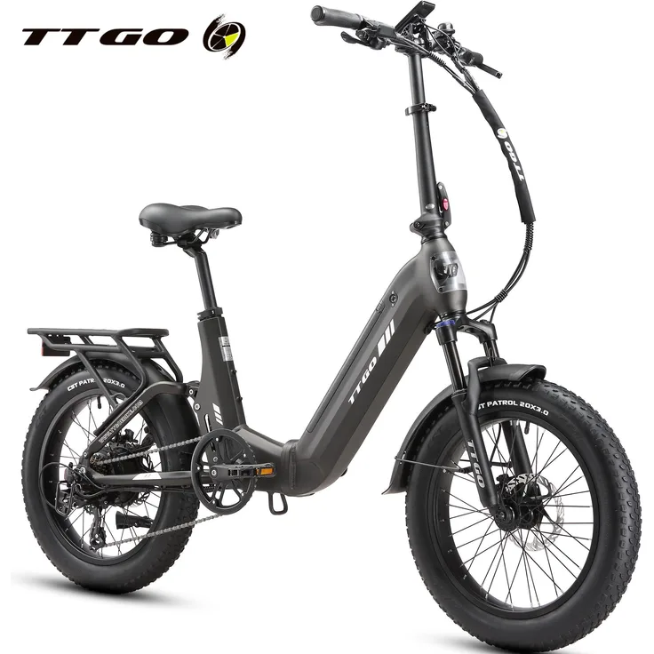 TTGO E-Bike Klapprad F7, 20 Zoll, 70Nm Hinterradmotor, 120km Reichweite, vollfedernd, 7-Gang SHIMANO, 720 Wh Akku, max. 150kg Belastbarkeit
