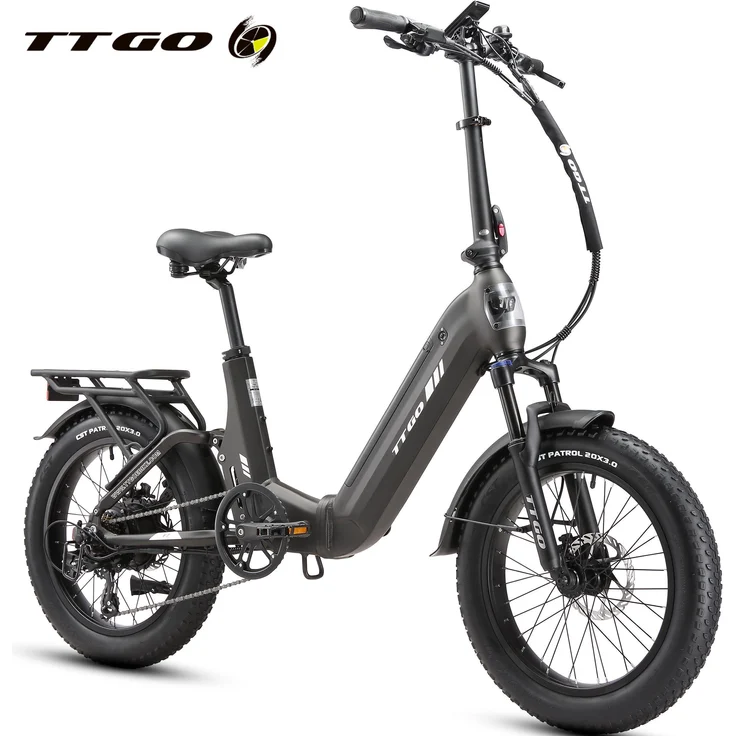 TTGO E-Bike Klapprad F7, 20 Zoll, 70Nm Hinterradmotor, 120km Reichweite, vollfedernd, 7-Gang SHIMANO, 720 Wh Akku, max. 150kg Belastbarkeit