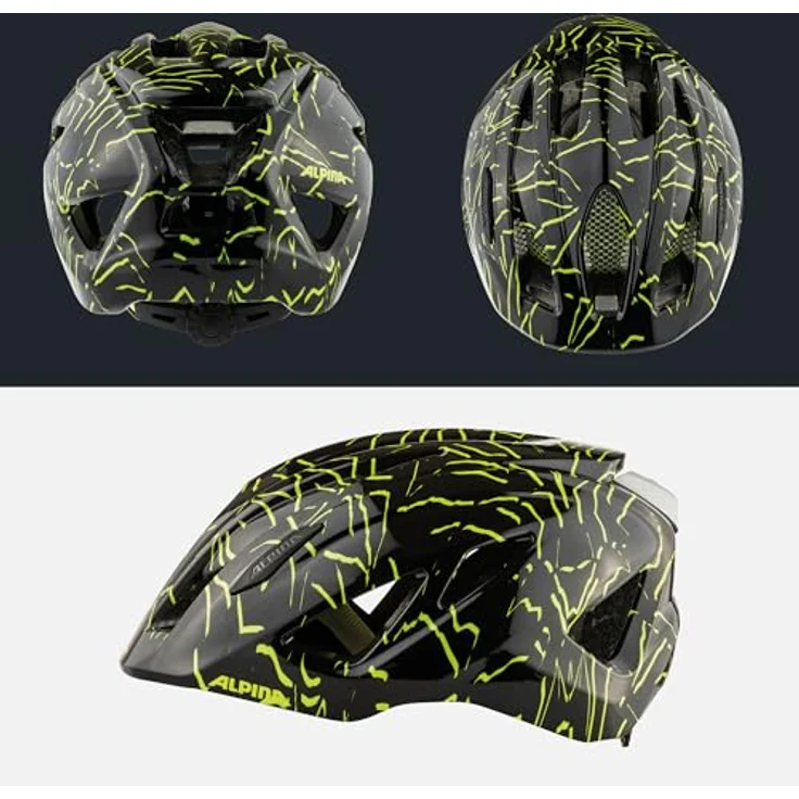 Alpina Kids Pico Black - Neon Yellow Gloss, Größe 50 - 55 cm - Fahrradhelm, Farbe Schwarz – Bild 6