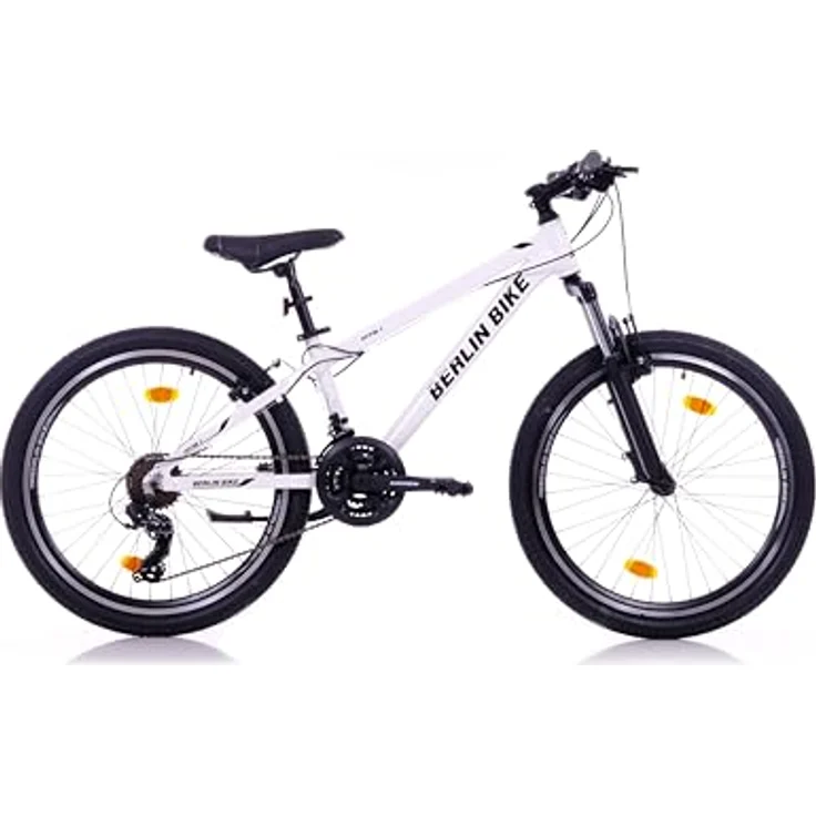 BERLIN BIKE Mountainbike MTB1 24 Zoll Kinderfahrrad, leichter Aluminiumrahmen, Shimano 21-Gang-Schaltung, V-Bremsen, blau (weiß) – Bild 2