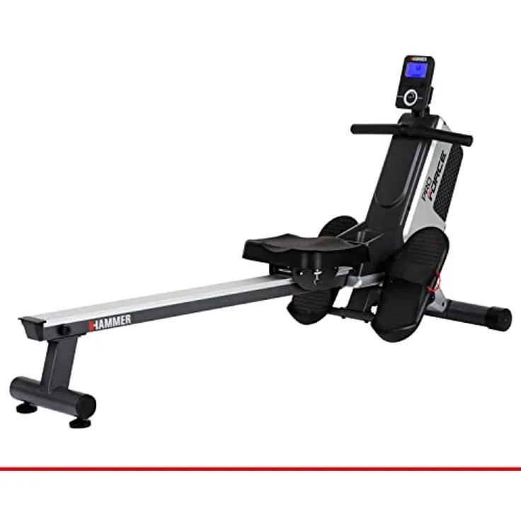 HAMMER Rudergerät Pro Force - platzsparendes, leichtes & hocheffektives Ausdauergerät mit 20 Trainingsprogrammen und Tablet-Halterung, bis 120 kg Nutzergewicht
