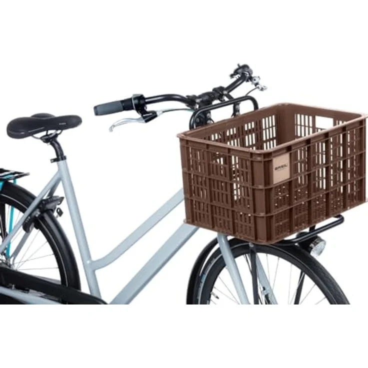Basil Crate L, Velokorb aus Kunststoff, 40 l, braun, 49,8x39x26,5 cm – Bild 2