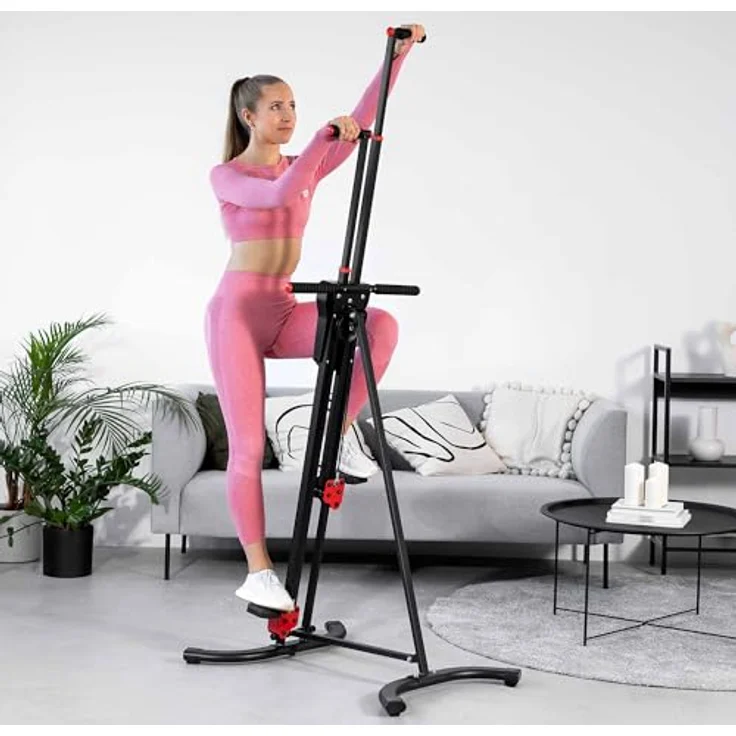 Hop-Sport 2in1 Stepper & Vertical Climber - Anti-Rutsch Vertical Climber Stepper klappbar und verstellbar, ideal für Ganzkörpertraining und Homegym – Bild 2