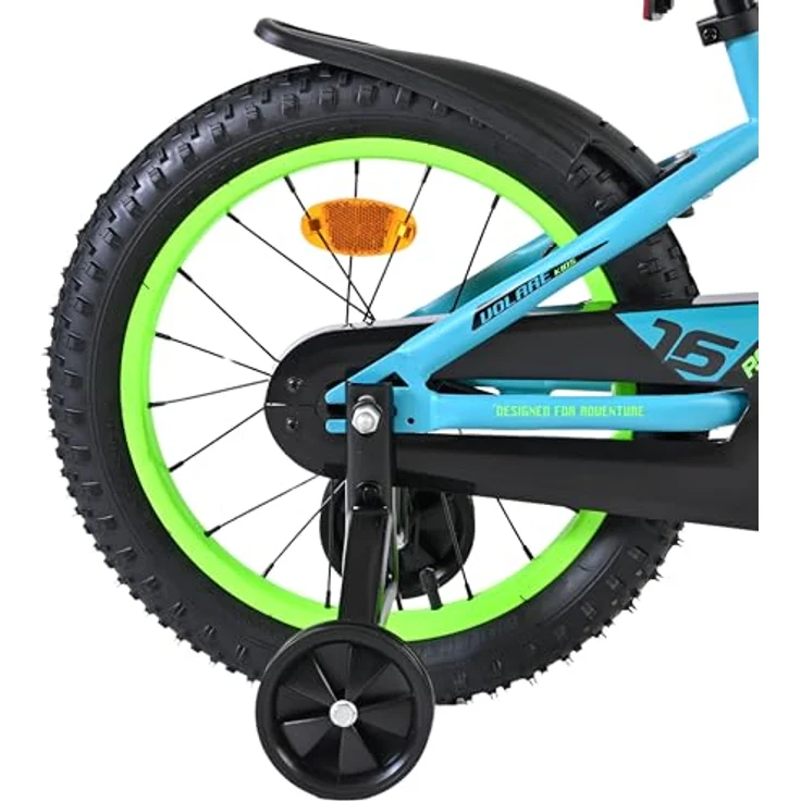 Volare Rocky Kinderfahrrad, 16 Zoll für Jungen, Grün mit geschlossenen Kettenschutz, Handbremse und Rücktrittbremse – Bild 8