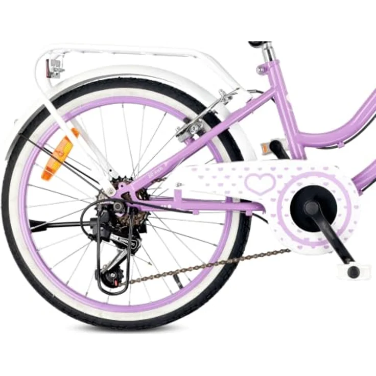 Sun Baby Heart Bike 20 Zoll Mädchenfahrrad, 6-Gang Shimano, lila – Bild 6