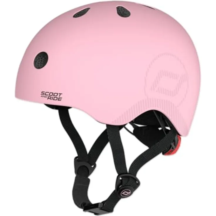 Scoot & Ride Highwaykick Helmet ML, Sicherheitshelm für Jugendliche und Erwachsene, verstellbar von 55 bis 59 cm, mit LED Licht und Magnetverschluss, leicht und komfortabel