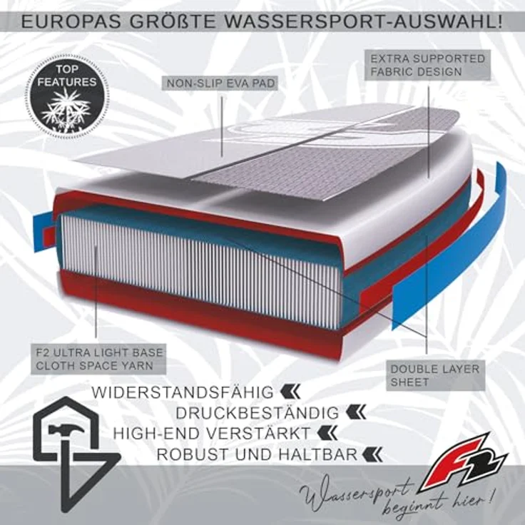 F2 Sport Touring SUP Board Only 12'2, Touring-Board für lange Strecken, Multicolor, 344l Volumen, 170kg max. Benutzergewicht – Bild 7