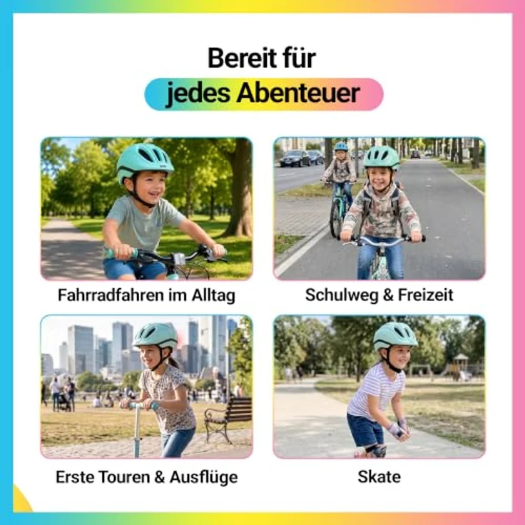 KED Meggy II Trend XS, Fahrradhelm für Kinder mit LED-Rücklicht, Bright Aqua – Bild 5