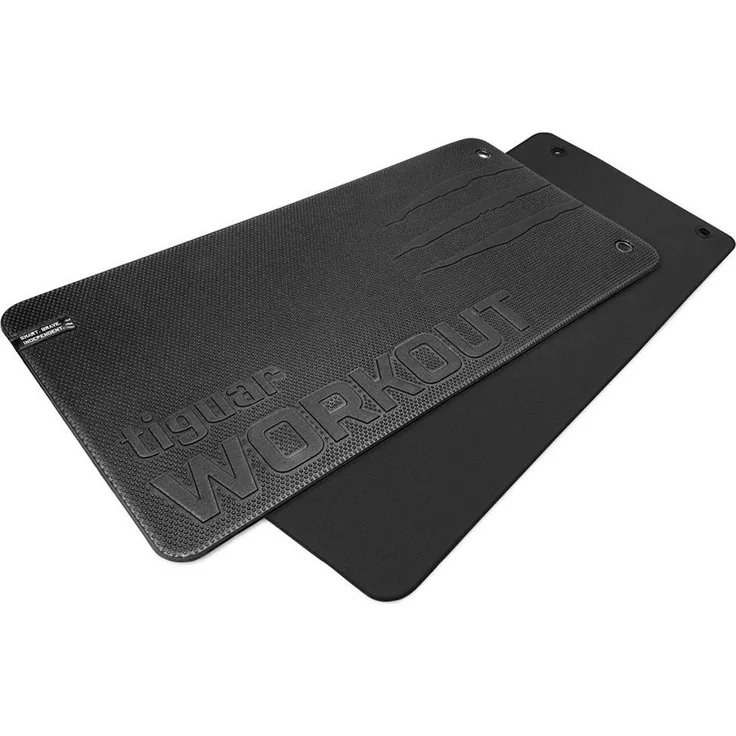 Tiguar Yogamatte, 10 mm rutschfeste Workout-Matte aus robustem PVC, Schwarz/Purple