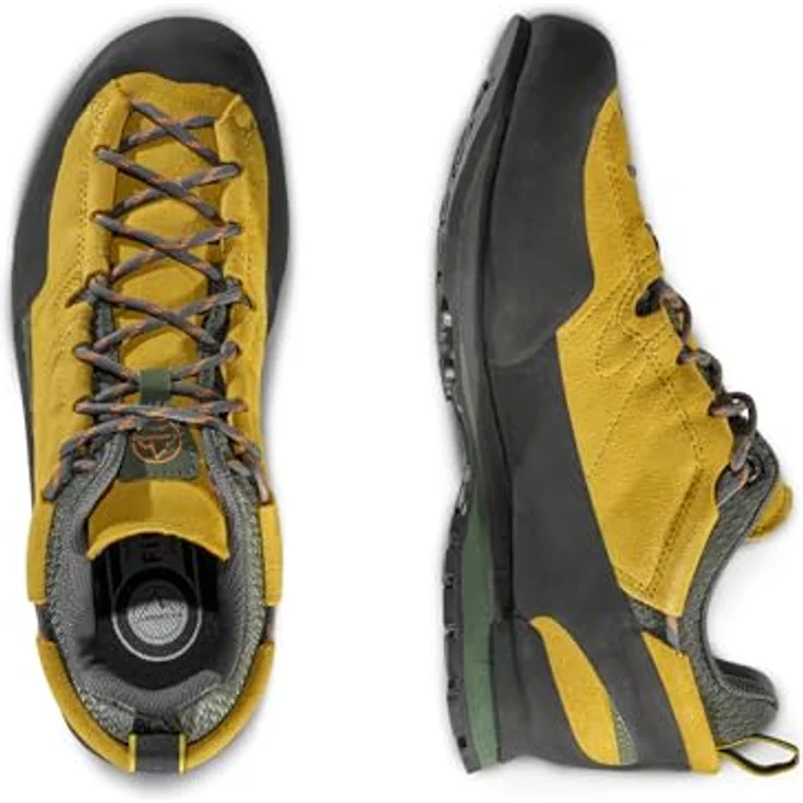 La Sportiva Boulder X, Zustiegsschuhe mit Grippiger Sohle und Asymmetrischem Schnürsystem, savana/tiger, EU 40,5 – Bild 4