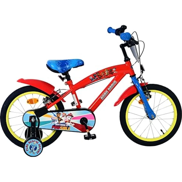 Volare Paw Patrol Kinderfahrrad, 16 Zoll, Rot, zwei Handbremsen, höhenverstellbarer Sattel und Lenker, für Jungen von 4 bis 6 Jahren – Bild 2