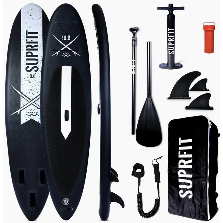 SF SUPRFIT SUP-Board, aufblasbares Stand Up Paddle Board 330 x 78 x 15 cm, max. 150 kg, All-In-One Set mit hochwertigem Rucksack und Aluminium-Teleskop-Paddel