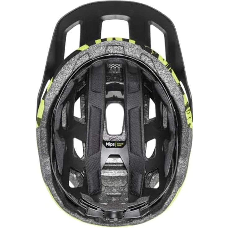 Uvex Sports react jr. Mips, Velohelm für Kinder, 52-56 cm, lime-black matt, mit Fliegengitter und Sonnenblende – Bild 4