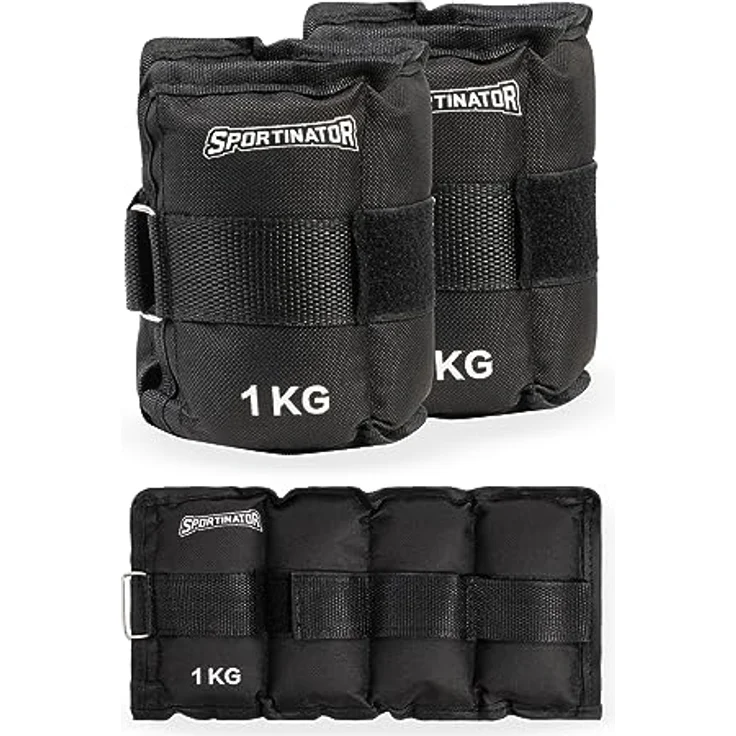 SPORTINATOR® Arm- & Bein-Gewichtsmanschetten, verstellbare Klettverschluss Knöchelgewichte 2er Set, 2 x 1 kg für Damen und Herren, ideal für Gymnastik und Ausdauertraining – Bild 1