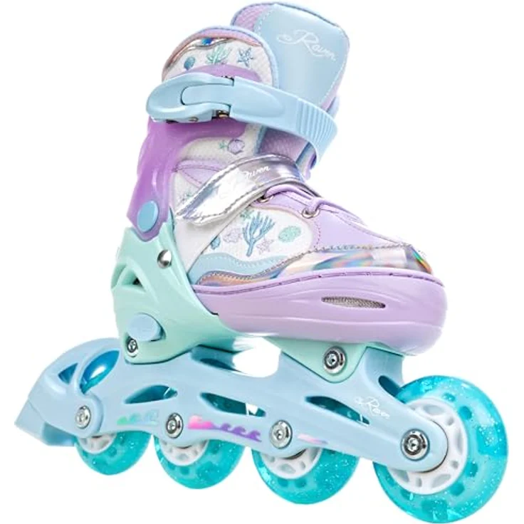 RAVEN 2in1 Schlittschuhe Inline Skates für Kinder Mädchen, verstellbar Isla Violet, Größe 34-37 (21,5cm-24cm), PU-Rollen, Double-Vent-System, Shock-Absorbing-System – Bild 4