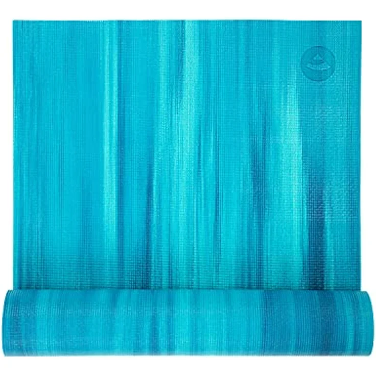 Yogamatte GANGES mit OEKO-TEX, Allround-Matte für Yoga, Gymnastik & Pilates mit guter Dämpfung, griffig und rutschfest in 5 bunten Farben (blau/aqua) – Bild 2