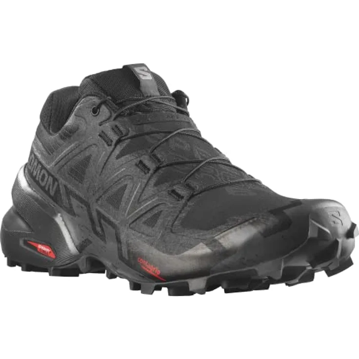 Salomon Speedcross 6, Trail Schuhe Herren mit robustem Mesh-Obermaterial und Schnellschnürung, schwarz