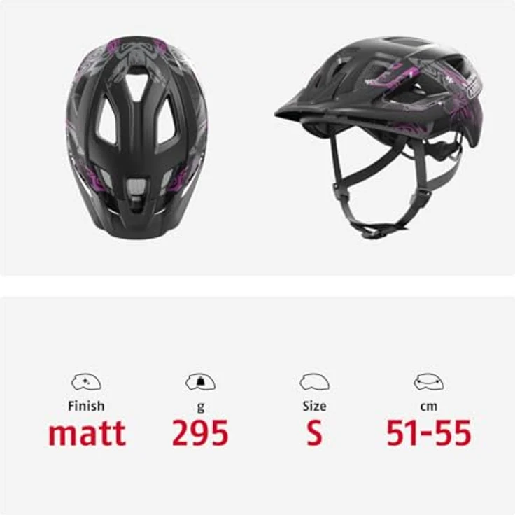 ABUS Fahrradhelm Aduro 3.0 LED - sportiver City-Helm mit Rücklicht - Größe S, Schwarz/Rot – Bild 5