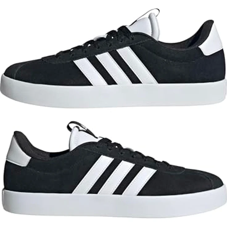 adidas VL Court 3.0 ID6278, Laufschuhe aus weichem Leder mit vulkanisierter Gummiaußensohle, schwarz/weiß – Bild 8