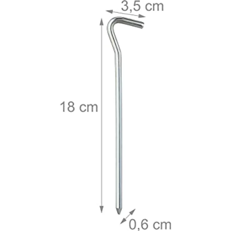 Relaxdays Zeltheringe, 24er Set, verzinktes Eisen, 18 cm lang, rund, für normale & harte Böden, silber – Bild 4