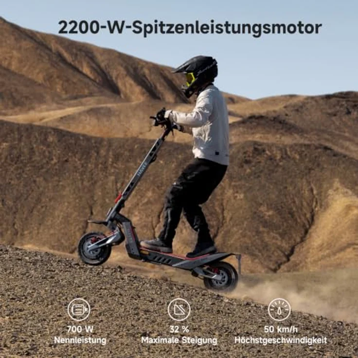 NAVEE XT5 MAX E-Scooter, 700 W, 899 Wh, bis zu 110 km Reichweite, klassischer Roller in Schwarz, Grau oder Rot, 50 km/h, deutsche Straßenzulassung, 35,6 kg, versandkostenfrei – Bild 3