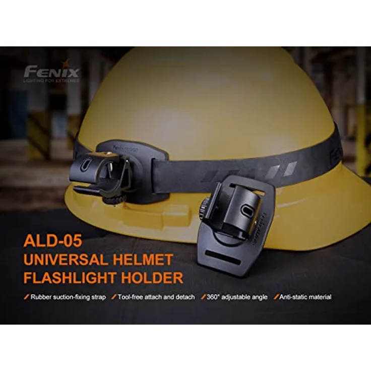 Fenix ALD-05, Verstellbarer Taschenlampenhalter für Helme bis 660 mm Umfang, drehverstellbar für optimale Ausrichtung, kompatibel mit Leuchten von 20–28 mm Durchmesser – Bild 5
